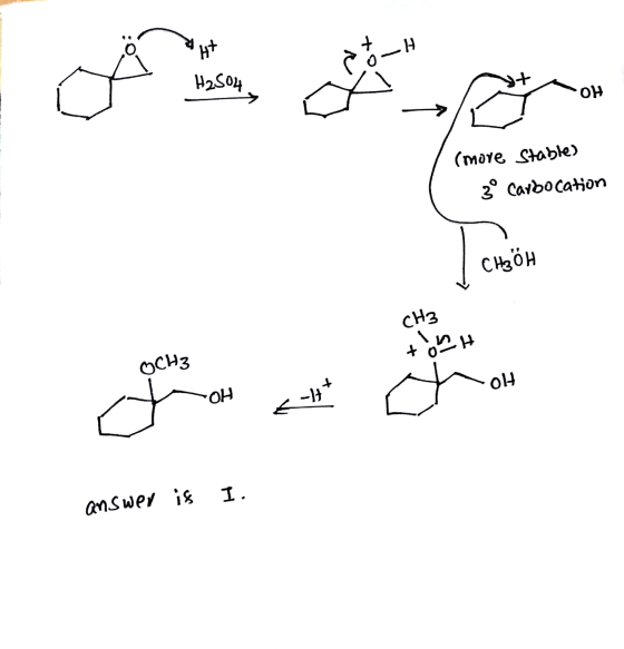 а не — Н H2SO4 (more stables zo Carbocation Сӧн CH3 4. Is + App hCH3 answer is I.