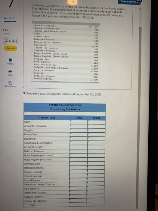 Check my w Starbooks Corporation provides an online bookstore for electronic books. The following is a simplified list of acc