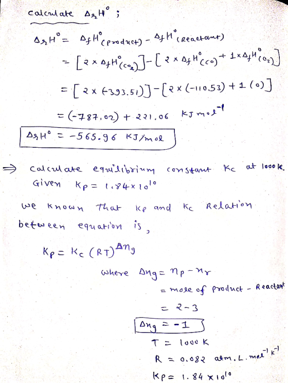 calculate AgH ; Aghºr Af Hcproduct) - $4Hc Reactant) = [2x04?cm)]-[xx 044?co) + 1x2%0;)] = [2x6393.51)]-[2x (-110.53) + 1 (0)