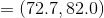 = (72.7, 82.0
