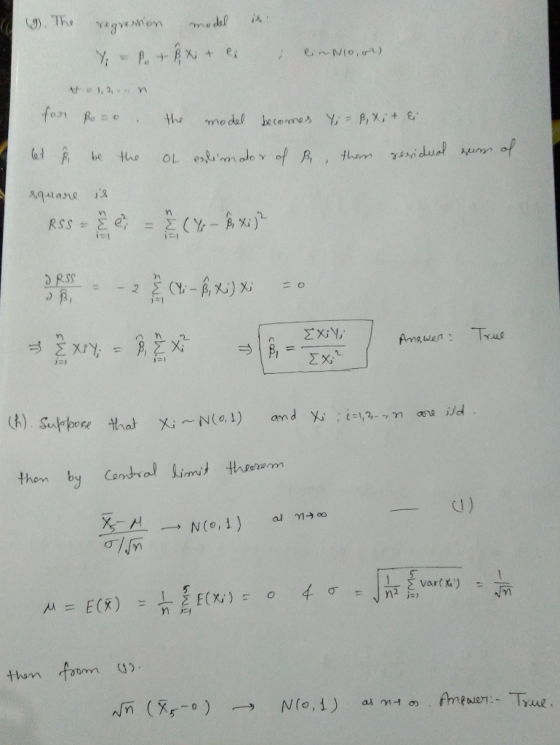 廿, 2, , ., n a) Var(X) rue