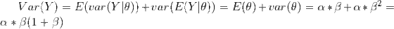 Var(Y)-E(var(Y|θ))+1,ar(E(Y|θ))-E(0) + var@) = a *5+α * B2ー a* UaT UaT
