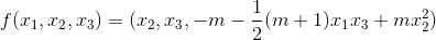 f(x_{1},x_{2},x_{3})=(x_{2},x_{3},-m-\frac{1}{2}(m+1)x_{1}x_{3}+mx_{2}^{2})