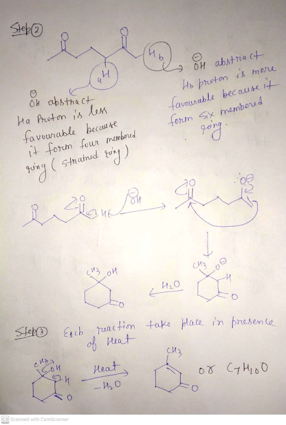 Step H Oh abstract OH abstract Ho proton is more favourable because it form six membered going Ha Proton is less favourable b