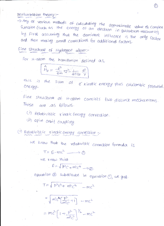 Perturbation theory --> Any of various methods of calculating the approximate value or complex function (such as the energy o