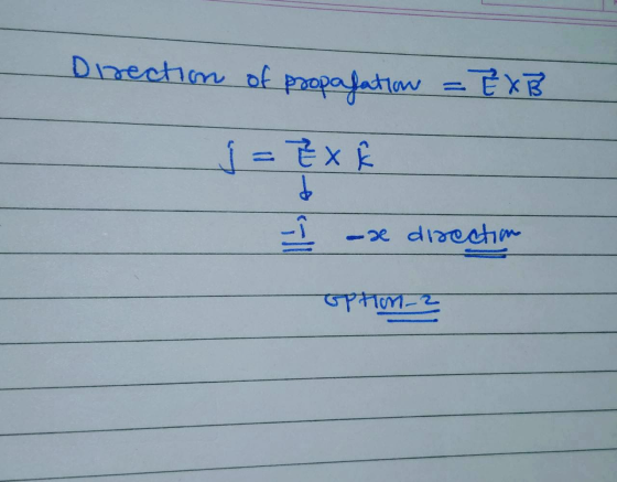 Direction of propagation = EXB = EXE d -x direction option-2