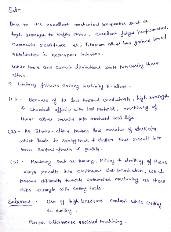 hi o , Cxcellent allo Y8h4 has gained broa Coorronto noreaixfance e-k. T,.tanium > Limiting dactonA dunig schingi- alleyn - (เ ) -Because d its low thermal condeAvity ,high stsung e Iml C (2)- A> Ttemiun allors pense lous modubcloskcity ush i ch Qeada扣Spaingbackf chatter thin sen ulf into çlloys stesulta into continuocn chip bs。cluch。h. WhiL ponses ditticulty touwsdiqutomated machinin chibs entangle with cuting tol TU Crant While ctHh rd Salution: Rretar ukko abonar Q8Slakd machining