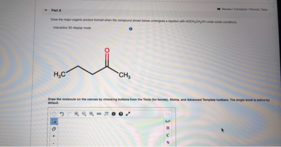 Part A Review Constants Periodic Table Draw the major organic product formed when the compound shown below undergoes a reacti