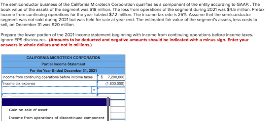 The semiconductor business of the California Microtech Corporation qualifies as a component of the entity according to GAAP..