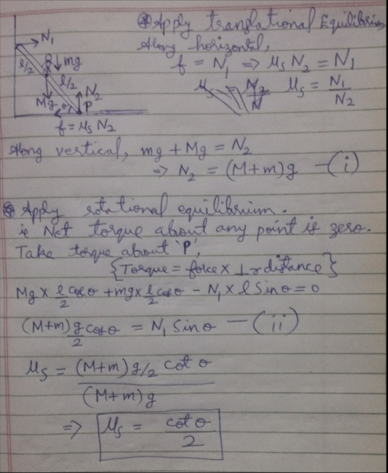 N, 28 mg P mo Apply translational Equilibrin Along horizontal, f-N => Ms Ng = Ni Nz Mr = Ni N2 f = Ms Na Along vertical, mg +