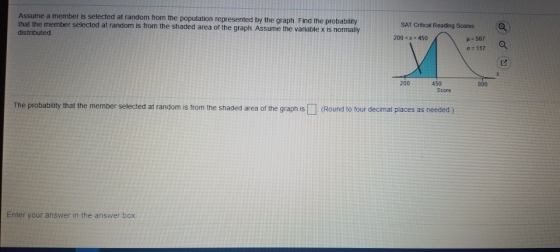Assume a member is selected at random from the population represented by the graph Find the probability that the member selec