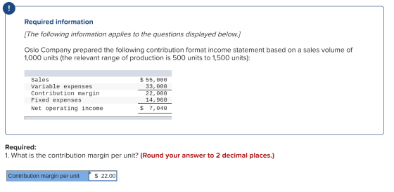 Required information [The following information applies to the questions displayed below.] Oslo Company prepared the followin