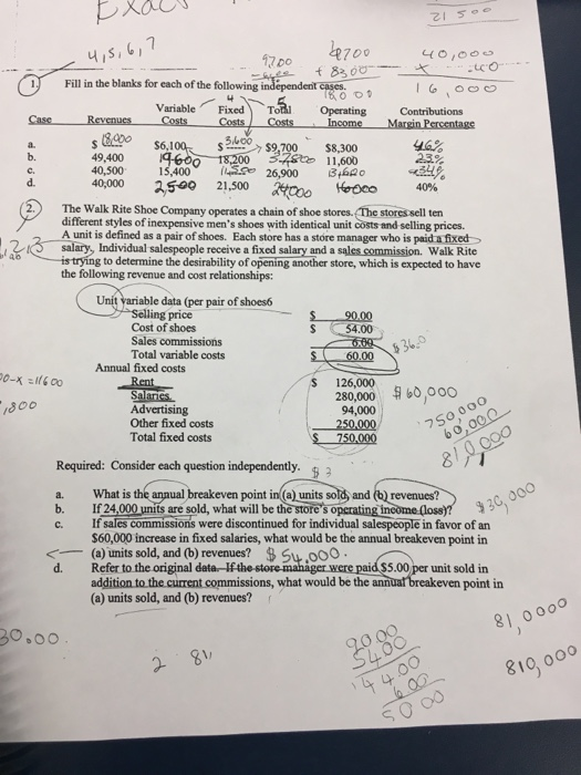 21 Soo 4,5,6,7 470083 4700 40,00 -LO ce + 8300 1. Fill in the blanks for each of the following independent cases. Case Variab