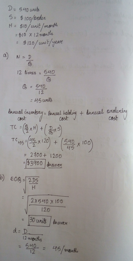 D540 uib a) N 12 tims 540 l 2 15 unit nnunl C Bnal kolli + unual 4520540 x 100) = 2千00 + 1200 3900 Asve b) E08205 2X540 x 100 120 12 worths 12