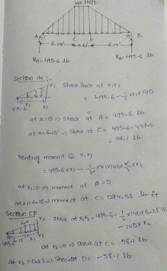 B. Secton As :- 495-6 1 X) endsną monent XiF) at 지 :oz) moment at c= 하녀-53..tb-ft at at ă 6-15-) moment Seckon CP