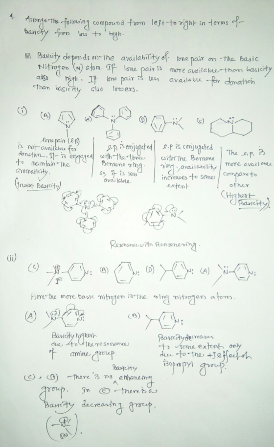 Arrange the following compound from left to right in terms of baricity from low to high. z Baxicity depends om the availabili