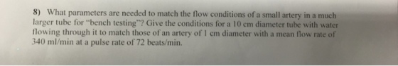 What parameters are needed to match the flow condi