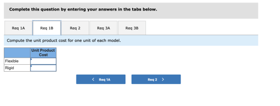 Complete this question by entering your answers in the tabs below. Req 1A Req 1B Req 1B | Req 2 Rega Req ЗА Req 3A Reg 3B Req