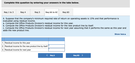 Complete this question by entering your answers in the tabs below. Req 1 to 3 Req 4 Reg 5 Req 6A to 6C Req 6D 6. Suppose that