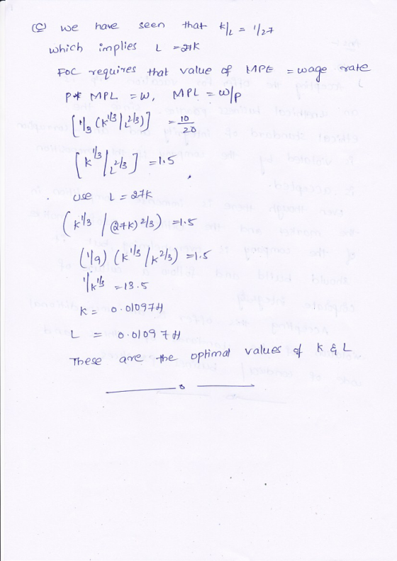 we have seen that k ch plies L ak FOC Yegu汀es that value of MPE sate 1o o.ol09てみ are the opima values