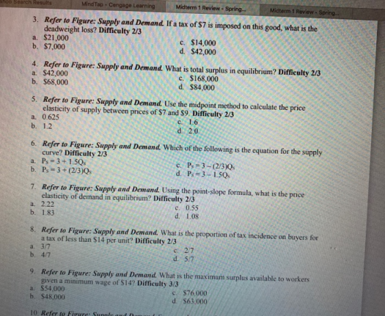 Sach Results Mind Tap.Cengage Learning Midterm 1 Review - Spring... Midterm 1 Review - Spring... 3. Refer to Figure: Supply a