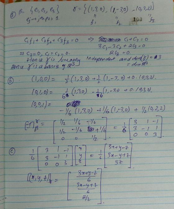 B hei, Cr, l3} egjthpos 1. 8= {(1,30), (1,-3,0 - 10,2,2) & 4 203 53 afit (2 fat (3630 Dace a C+C =0 30, 3C₂ + 26-0 7 C3=0, C