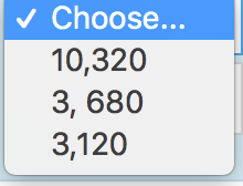 Choose... 10,320 3, 680 3,120
