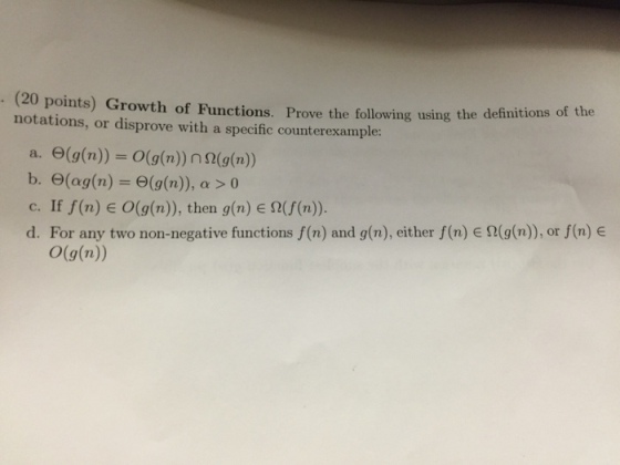Prove the following using the definitions of the n