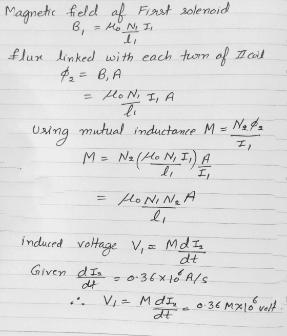 Maanetcfeld Fi91st solenoid flux linked wi th each tom a i Usina mutual inductantMP LLo jnduced vo dt