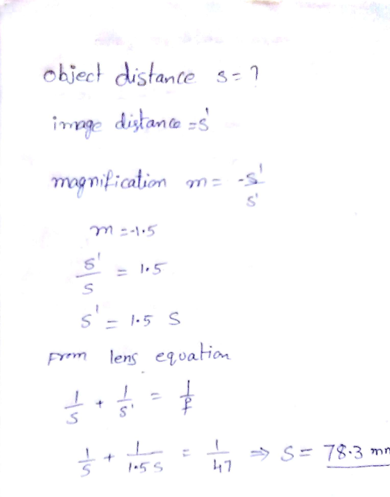 Obj ect distante S manf ication ซาะ -S S-5 S Frm lens equaton