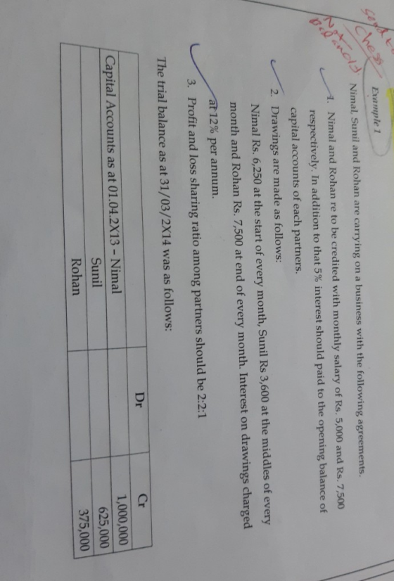 seyati chess Example 1 Nimal, Sunil and Rohan are carrying on a business with the following agreements. A. Nimal and Rohan re
