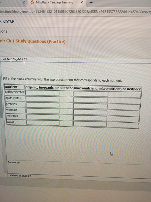 x MindTap - Cengage Learning X ex.html?deploymentid=58246422210115059072628201228e188N=9781337556224&id=591068969 NDTAP ons n