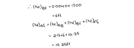 si (ht) 8+ = 0.0040x 1500 -6ft Chflag = (helset (hf]8+ (hifa - 2.9+6+10.35 = 19.25ft