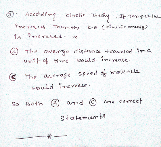 ③. Acceding kinek ele CThe average Speed as molecula So Bot ( am 泱