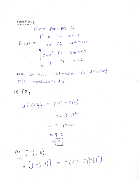 Solution Given function is ro if x.4-1 F(1 = htxe if IERO : Tex² if osaa2 19 if x22 following Nao we have determine the sets