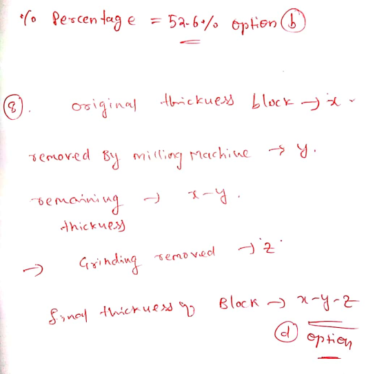 % Percentage = 52-6*/ optien © original trickuess block x- removed By milling machine sy. x-y. remaining thicknes tz Grinding