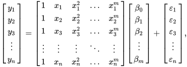 [1 Yi 21 x E1 Y2 1 22 c! m 2 . Bo Bi B2 E2 חוז. 1 13 Y3 + = 3 E3 ... Lyn ] [i 2 27 Lßm Len.
