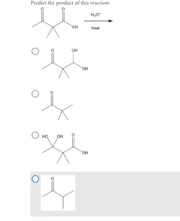 Predict the product of this reaction: но он heat о ОН OH і т. І. HO он он