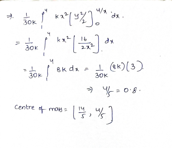 4 4/ = ) . । da. ४१ [3] 30k प ka² 16 ㅗ 30k da - 2X sk da । 30k । (k)(3) -- 30K centre of mass= २५ 4-- 0.8. [१,