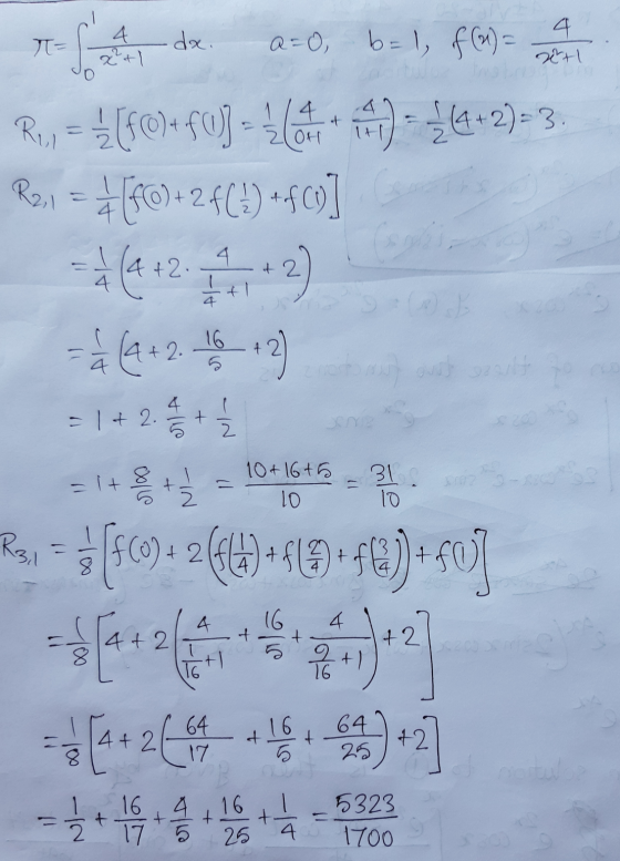 =fade -0, b= 1, flm- Rus = [f@14f0J = 46) - (4 + 2) = 3. R21 - 4 (40)+24(4) +-600] IT -à (4+2.16 +2) = 1+ 2+ Ź = 1+ 8 +3 = 10