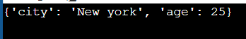 {city: New york, age: 25}