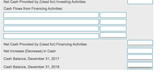 Net Cash Provided by (Used for) Investing Activities Cash Flows from Financing Activities: Net Cash Provided by (Used for) Fi