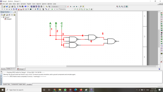 - E Design 1 - Multisim - [Design1 *] File Edit View Place MCU Simulate Transfer Tools Reports Options Window Help -2X GA ---