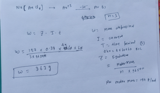 Nac Anda] – Aut3 - Avis) obres :3) W- Z. It 4x W = mass deposited I= current To time period (s) a hr= 4 x 60x60 sec Z = Equiv