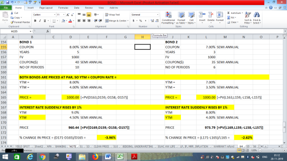 - 2x P 156 BOND - Microsoft Excel (Product Activation Failed) File Home Insert Page Layout Formulas Data Review View Add-Ins