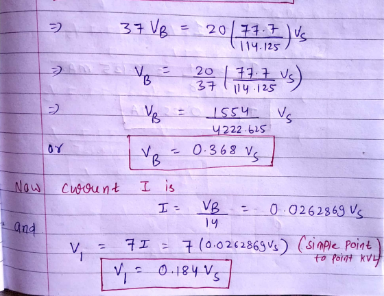 =) 37 VB - 20/77.7 Us 114.125 U 20 37 77.7 VS us) 114.125 2 ar Vs or 0.368 VG Now 1554 4222.625 VB cwount I is I- VB 0.026286