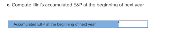 C. Compute Illinis accumulated E&P at the beginning of next year. Accumulated E&P at the beginning of next year