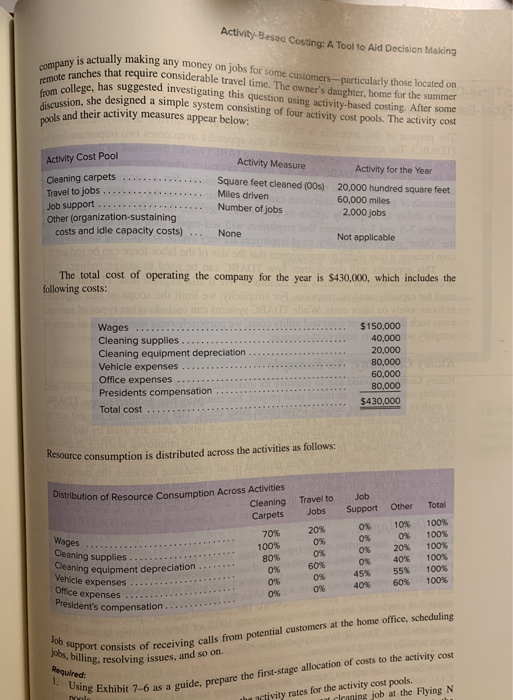 Activity Based Costing: A Tool to Ald Decision Making company is actually remote ranches that from college, has sugge discuss