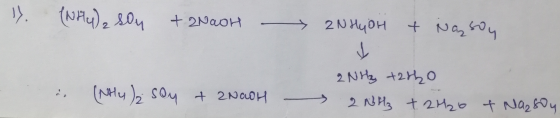 Y. (NH4), sou + 2NaOH - 2N HGOH & Nasoy i. (NH4)₂ sou + 2NaOH 2NH₂ +2tho 2NH3 + 2H2O + Nazsoy