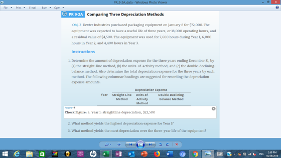 PR_9-2A_data - Windows Photo Viewer х File Print E-mail Burn Open O PR 9-2A Comparing Three Depreciation Methods Obj. 2 Dexte